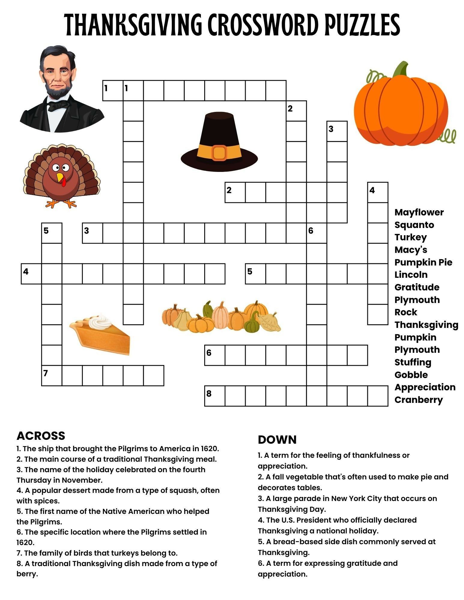 Thanksgiving History Reading Comprehension & Activities | Crossword, Word Search, Puzzles & More | Middle & High School