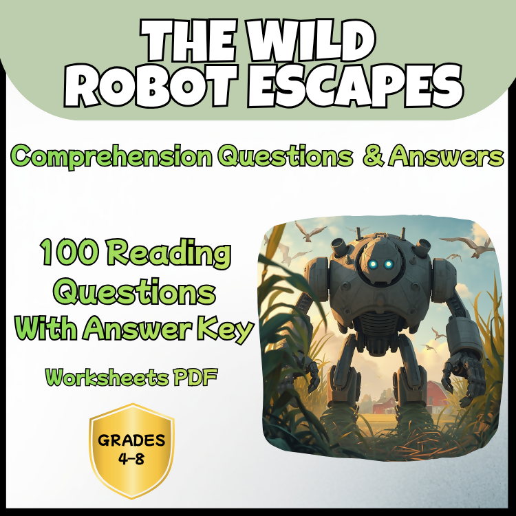 The Wild Robot Escapes Comprehension Questions and Answer Key PDF | Peter Brown Novel Worksheets for Grades 3–6