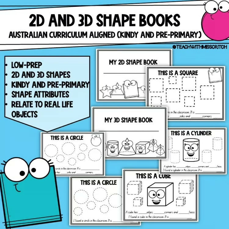 Kindergarten & Pre-Primary 2D and 3D Shape Book | Australian Curriculum Aligned