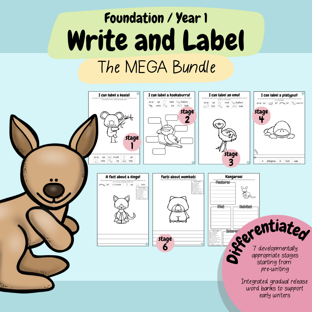 The MEGA Foundation & Year 1 Differentiated Label and Write Bundle