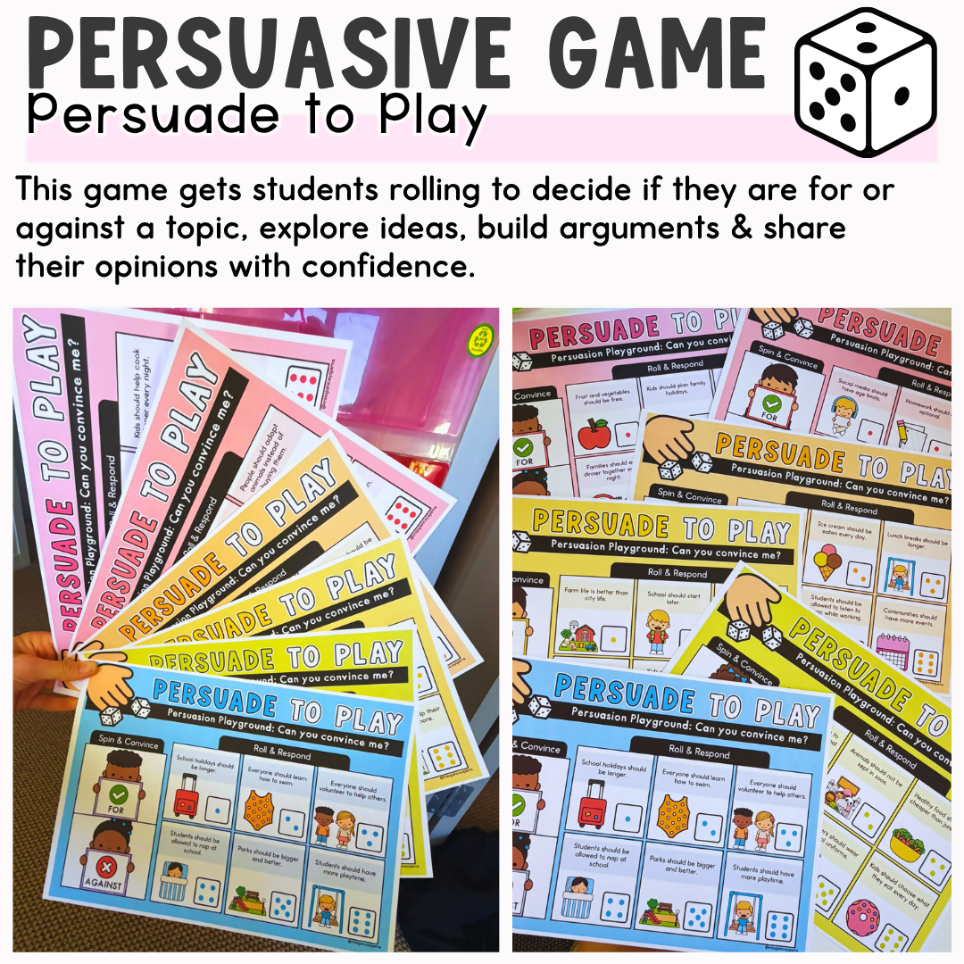 Persuasive Writing Game | Opinion Writing Prompts | Oral Language Activity