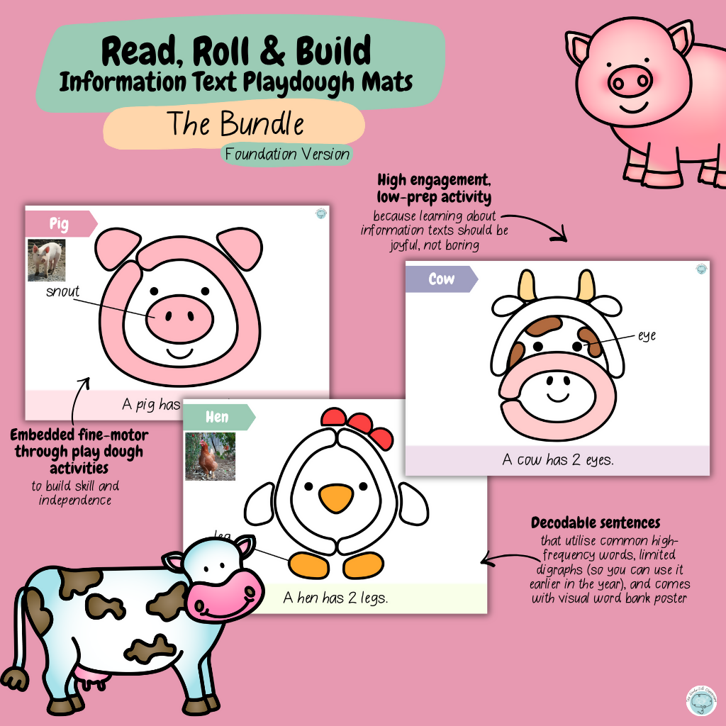 Information Playdough Mats BUNDLE | Kindergarten Foundation | Farm & Zoo Animals