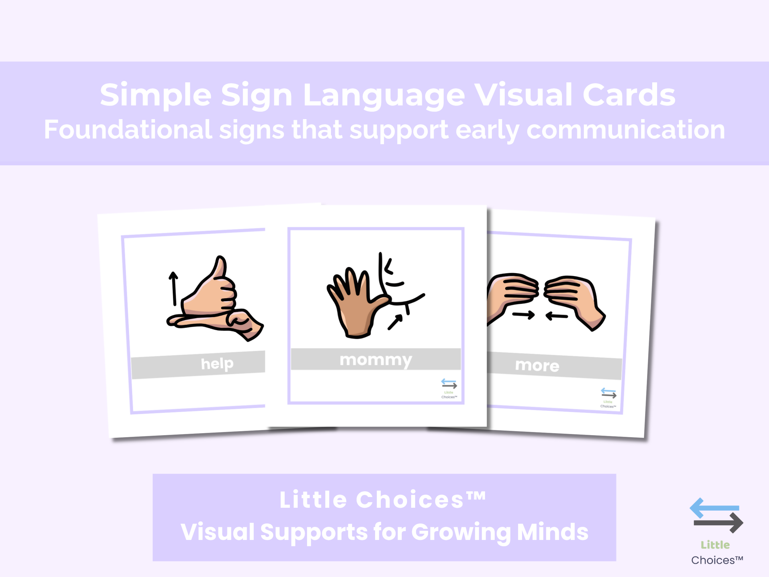 Simple Sign Language Visual Cards | Early Communication Supports for Young Children