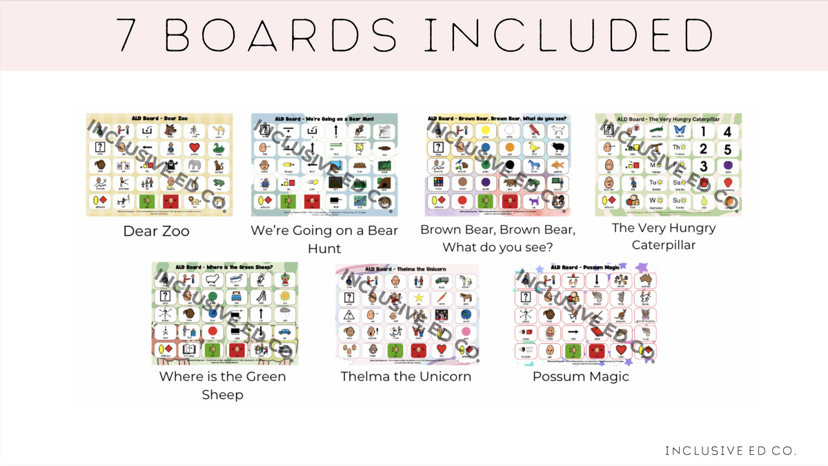 Problem Resolution Aided Language Display Aided Language Display Bundle | 7 Communication Boards for Story time ...