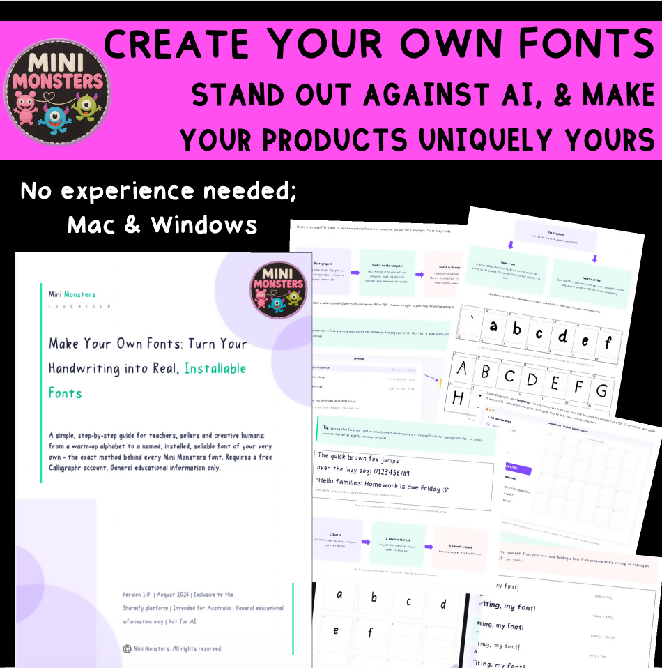 Make Your Own Fonts: Turn Your Handwriting into a Real, Installable Font | Step-by-Step GuideTurn your own handwriting into a real, installable font: the exact method behind every Mini Monsters font you have ever seen. Honestly? I mostly use the same fon