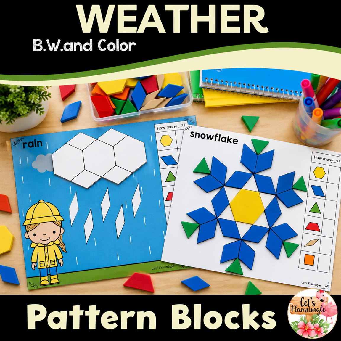 Weather Pattern Block Sorting Mats Puzzles Tangrams Kindergarten Math Shapes