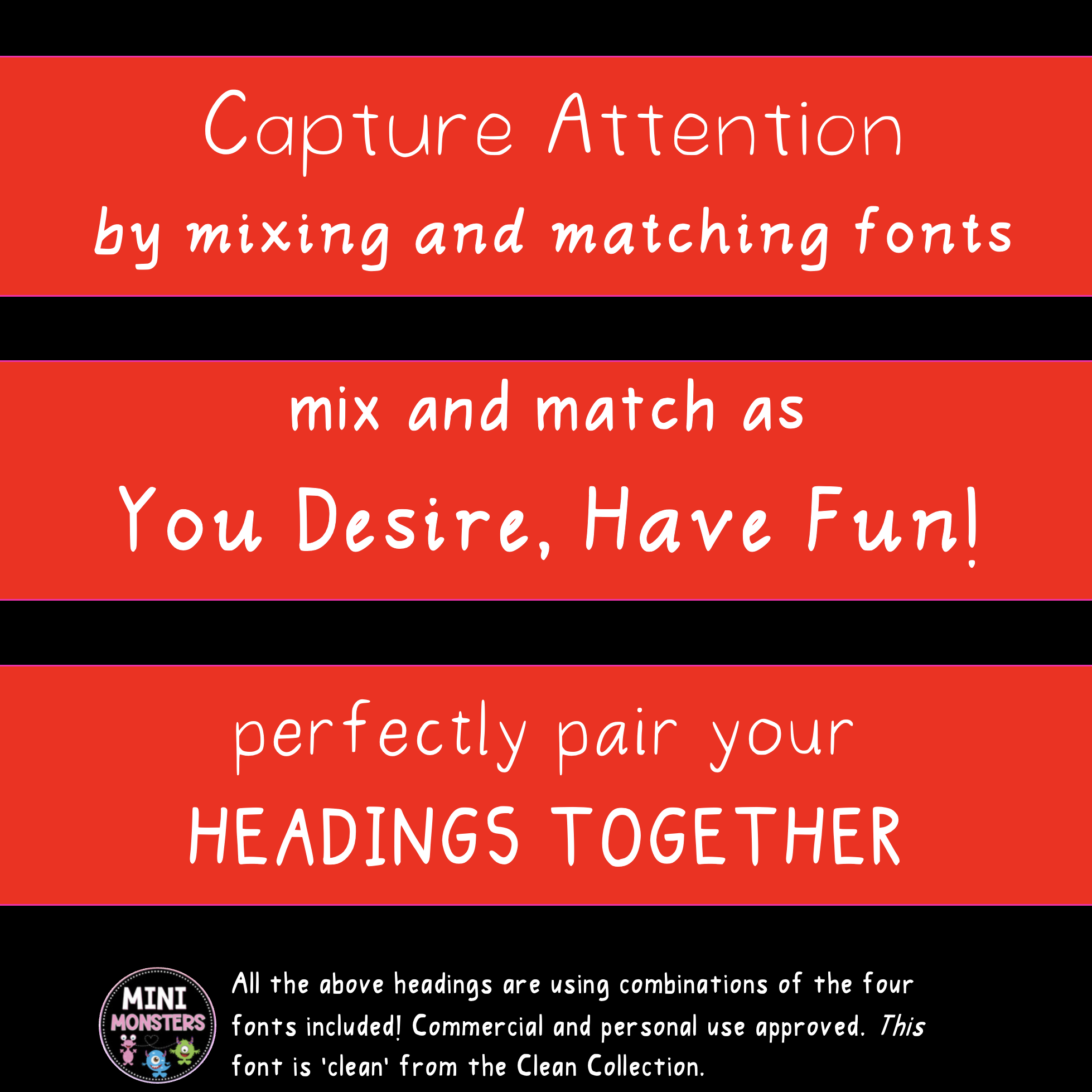Teacher Fonts | The Teacher Collection | 4 Original Hand-Made Fonts for Worksheets & Displays | OTF + TTF Commercial Use