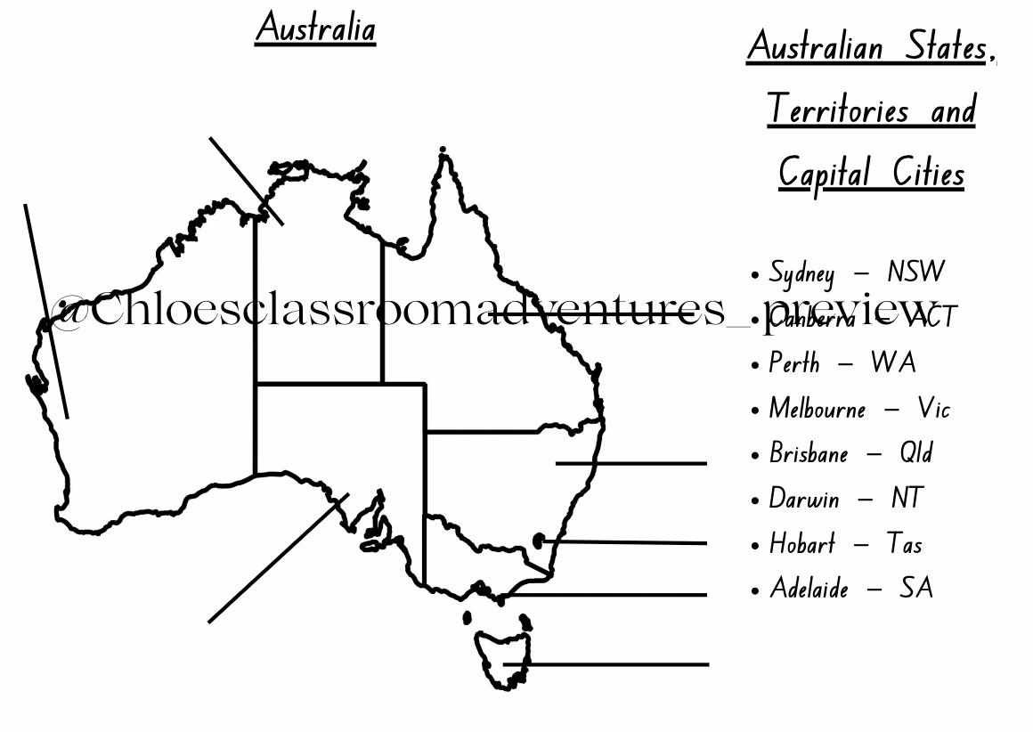 Australia: States, Territories & Capital Cities Map Pack | Australian Map | Australian Geography States, Territories & Capital | Worksheet | Assessment Task