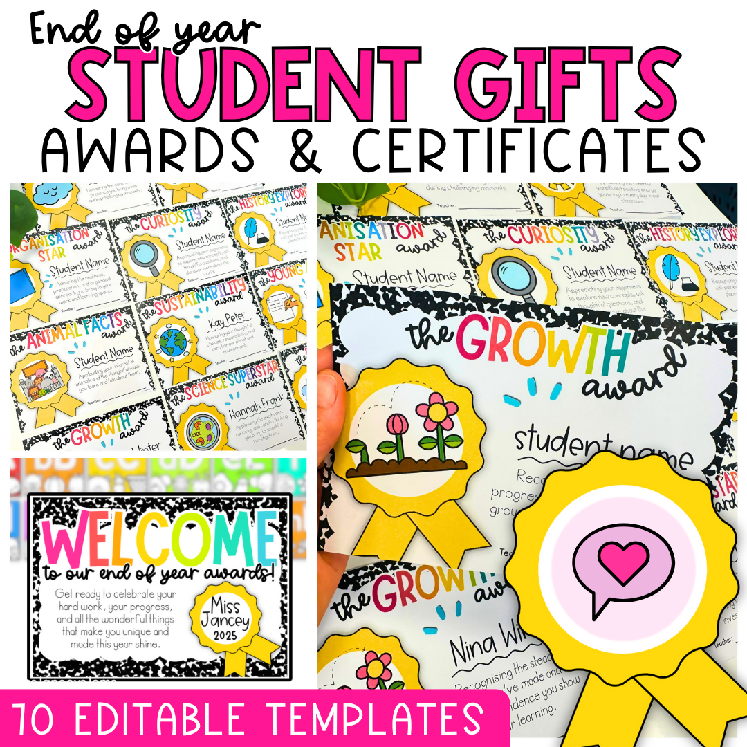 Editable End of Year Student Awards | 70 EOY Student Certificate Templates