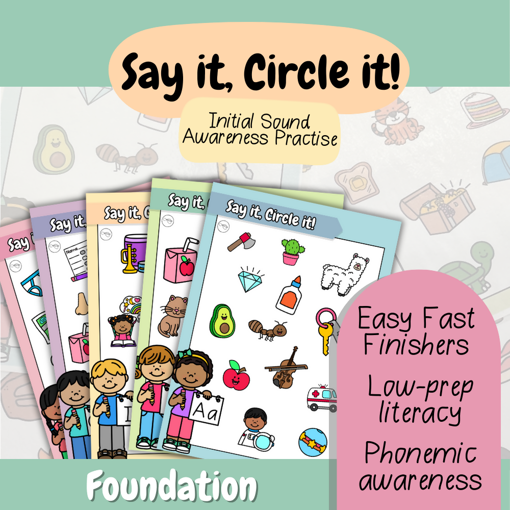 Say It, Circle It | Independent Phonemic Awareness Practise | Foundation