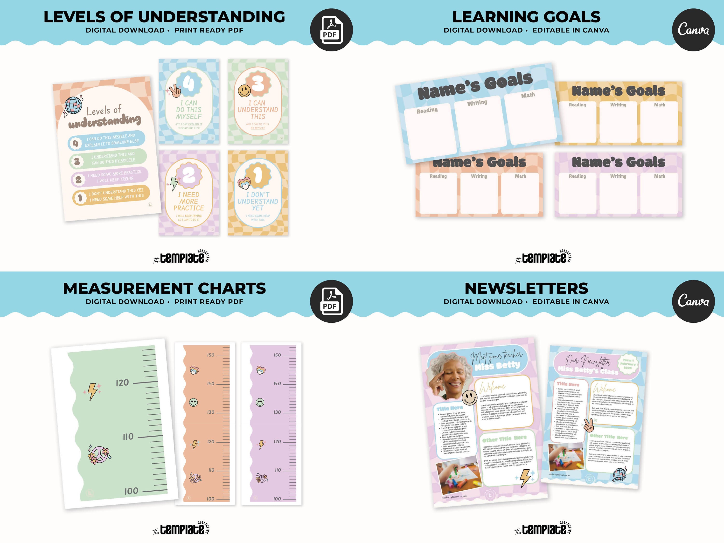 This Class is a Vibe Classroom Decor Bundle • Pastel Retro Rainbow Theme • Bulletin Board Decor • Teacher Resources • Editable & Printable