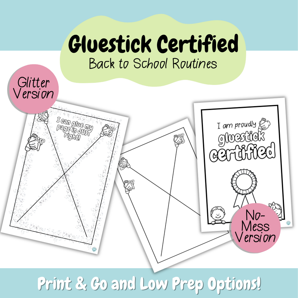 FREEBIE | Teaching Glue Stick Expectations | Classroom Routine Certificate (Foundation–Y2)