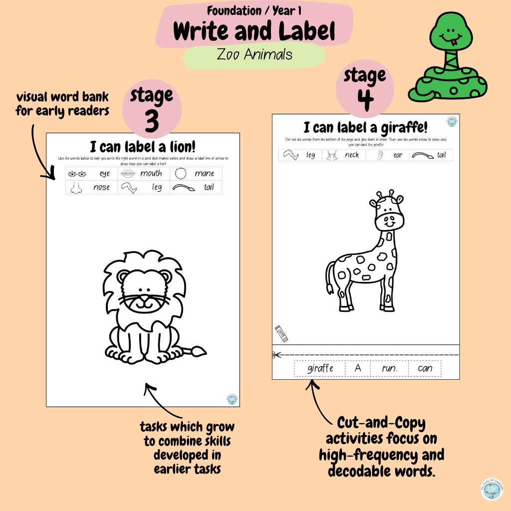 Foundation & Year 1 Differentiated Information Writing - Zoo Animals