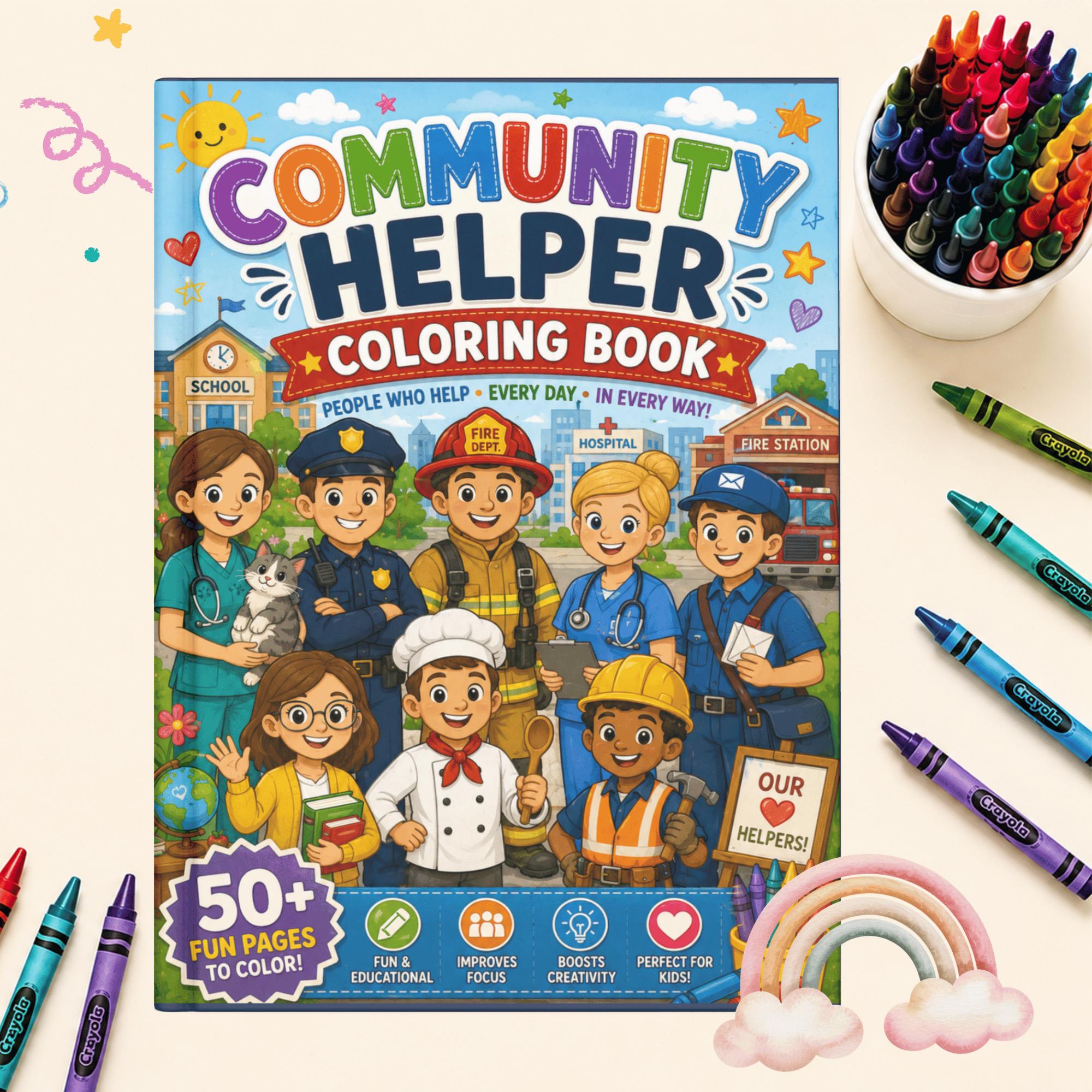 Community Helpers Coloring Pages | Jobs & Occupations Printable for Kids | Preschool Kindergarten Career Activity