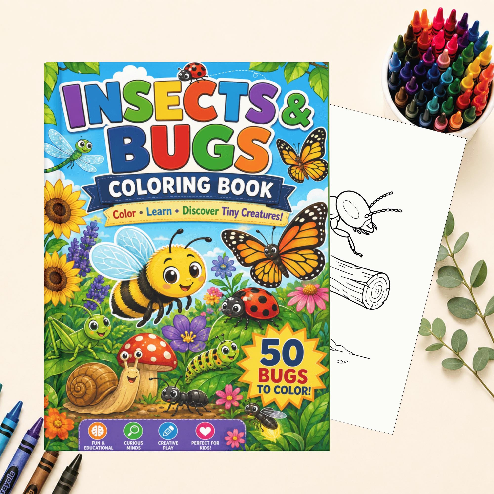 Insect & Bug Coloring Pages for Kids | Printable Nature Activity | Butterfly Bee Ladybug Worksheets | Homeschool Science