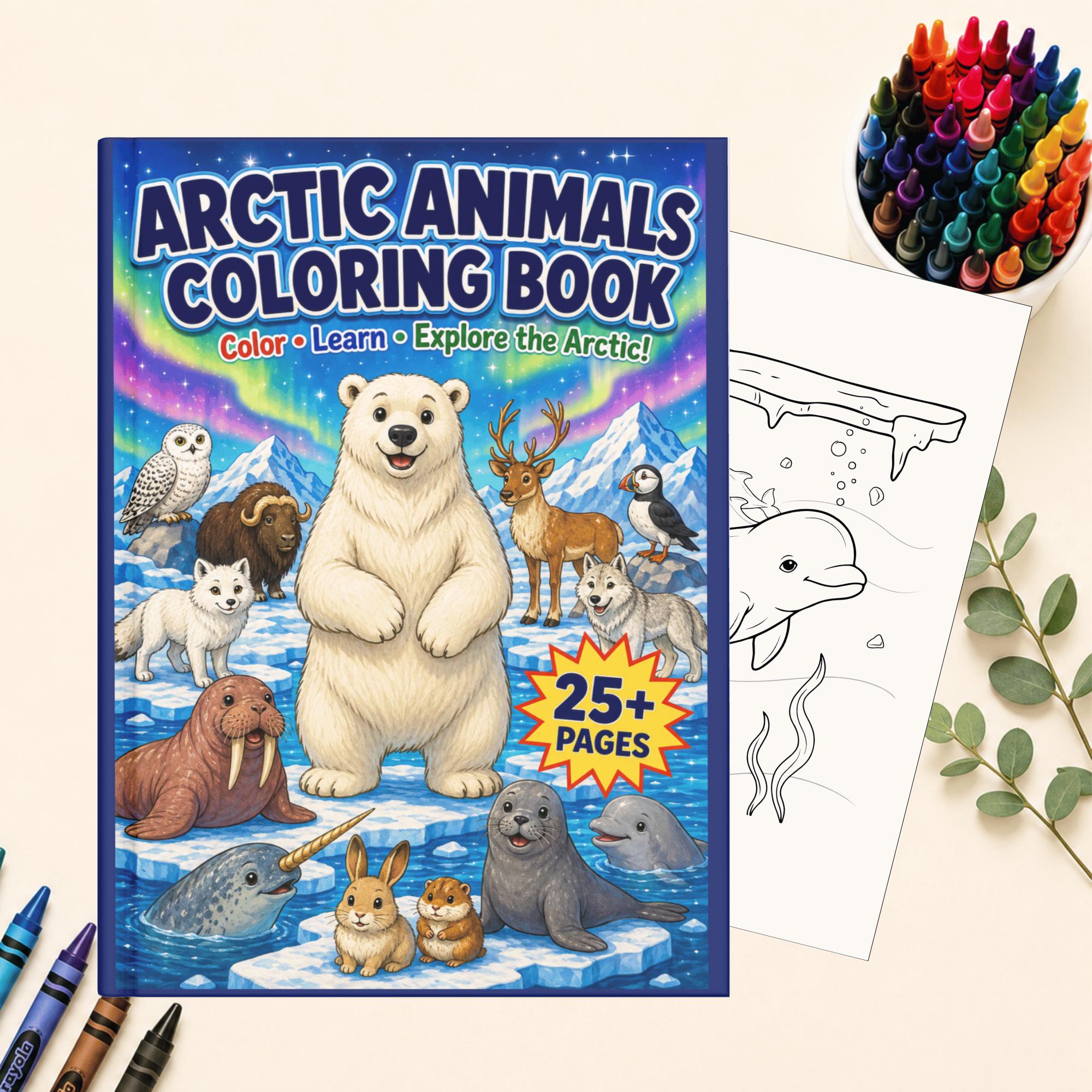 Arctic Animals Coloring Pages for Kids | Polar Animal Printable | Winter Wildlife Worksheets | Homeschool Science