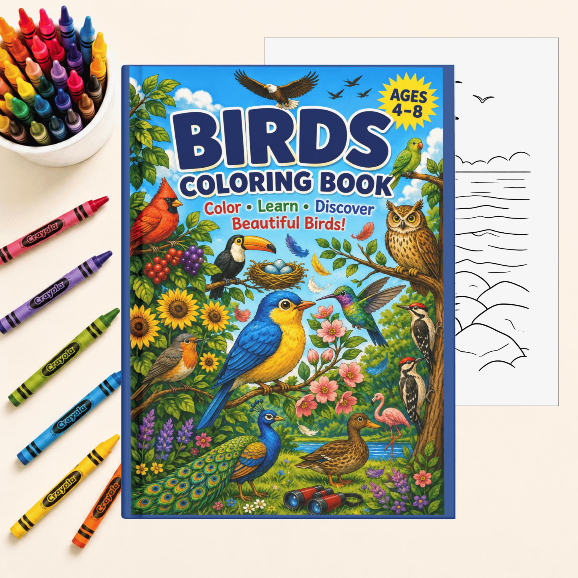 Bird Coloring Pages for Kids | Printable Bird Activity | Nature & Wildlife Worksheets | Homeschool Science