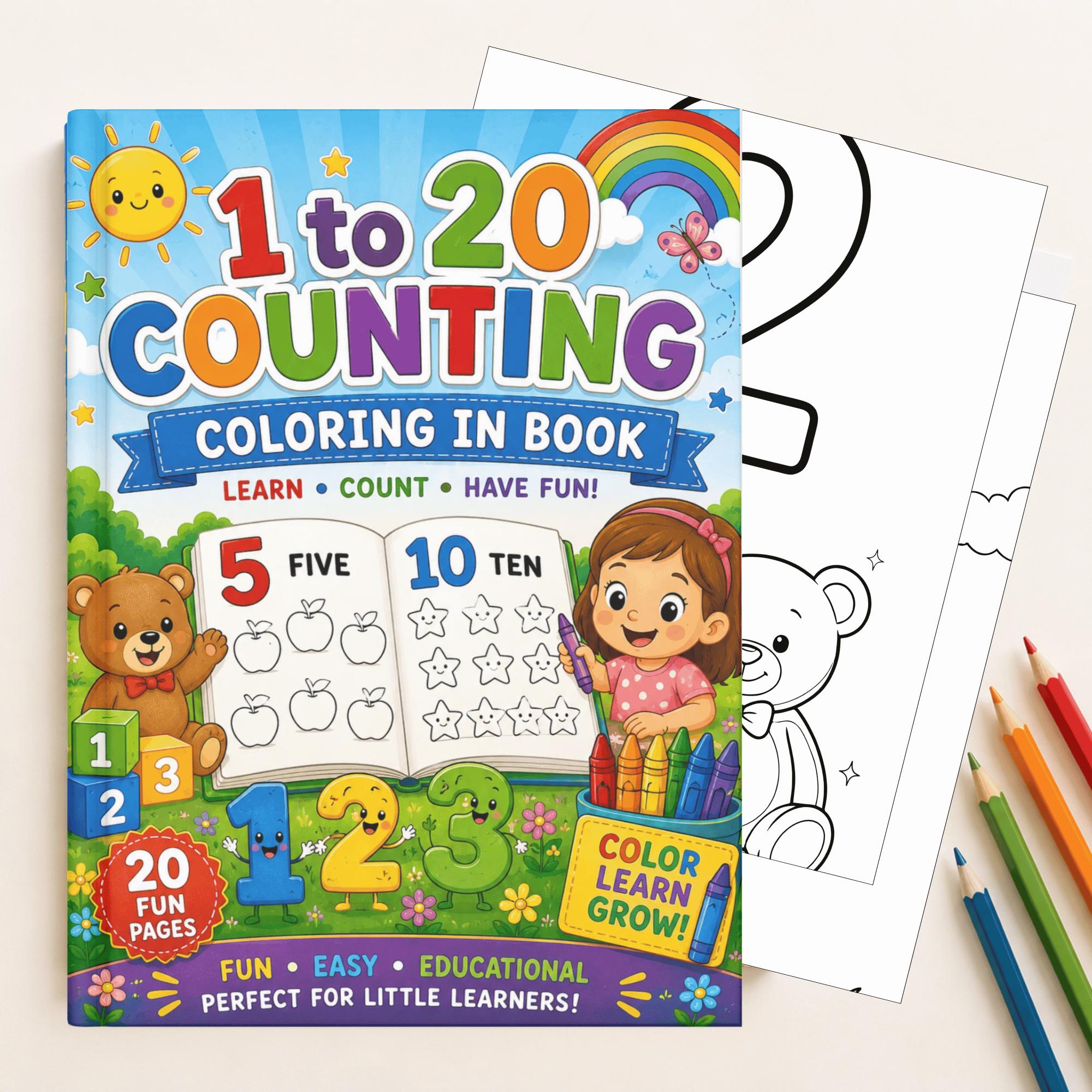 Numbers 1-10 Coloring Pages | Counting Worksheets for Preschool | Number Recognition Printable | PreK Kindergarten