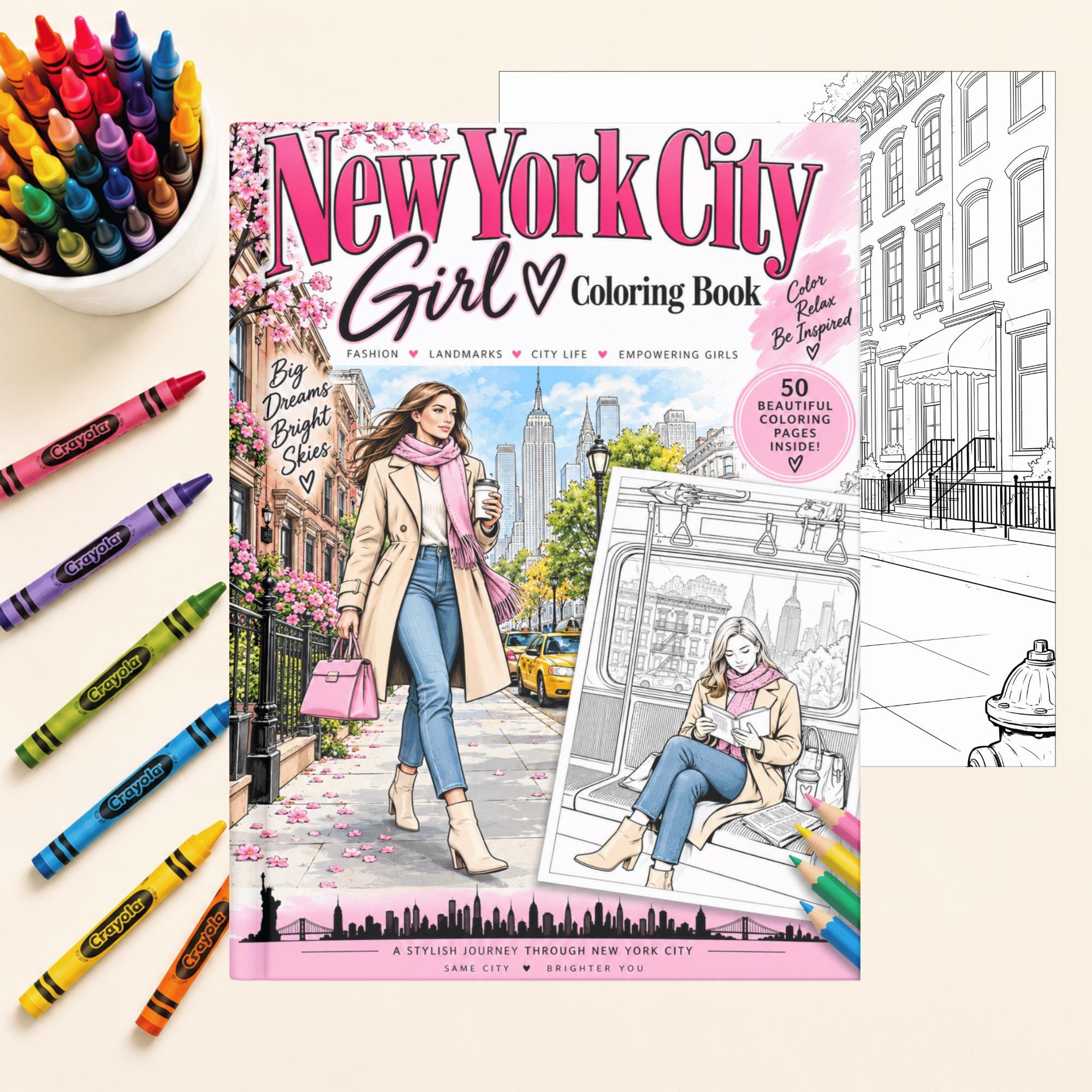 New York City Coloring Book | NYC Landmarks Printable | Travel Coloring Pages