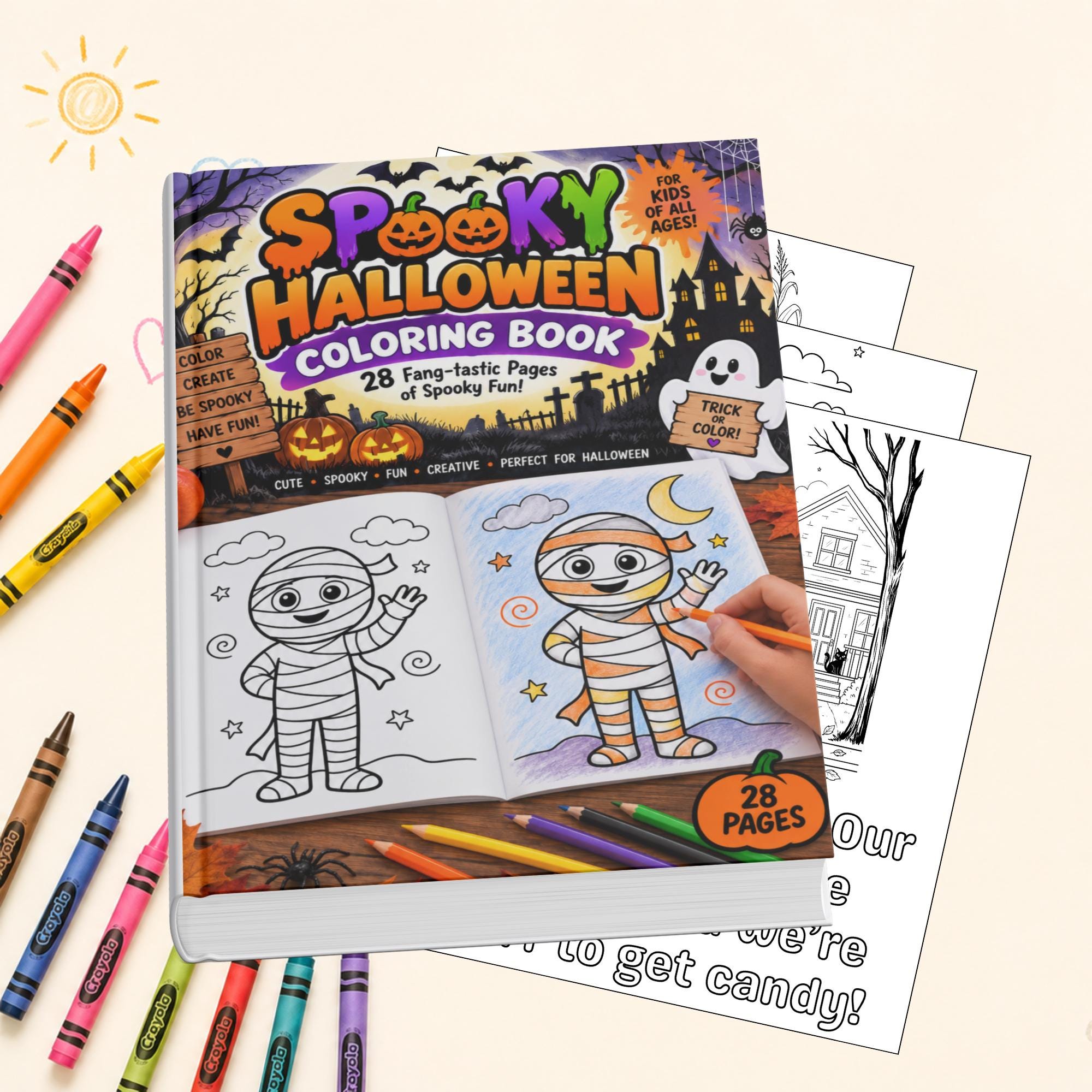 Halloween Coloring Pages Coloring Pages, Printable Seasonal Activity for Kids And Families , Holiday Classroom PDF, Instant Download