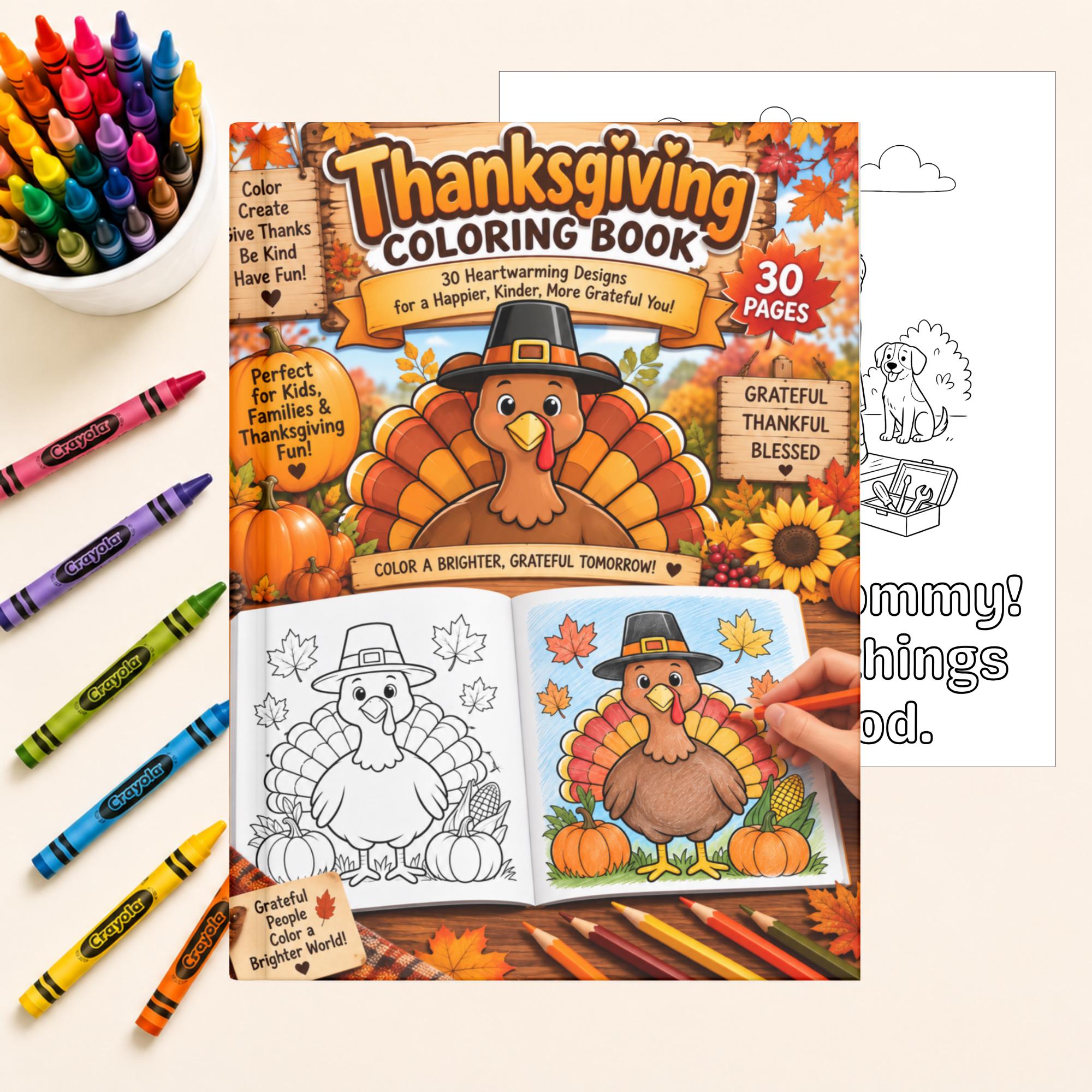 Thanksgiving Coloring Pages Coloring Pages, Printable Seasonal Activity for Kids And Families, Holiday Classroom PDF, Instant Download