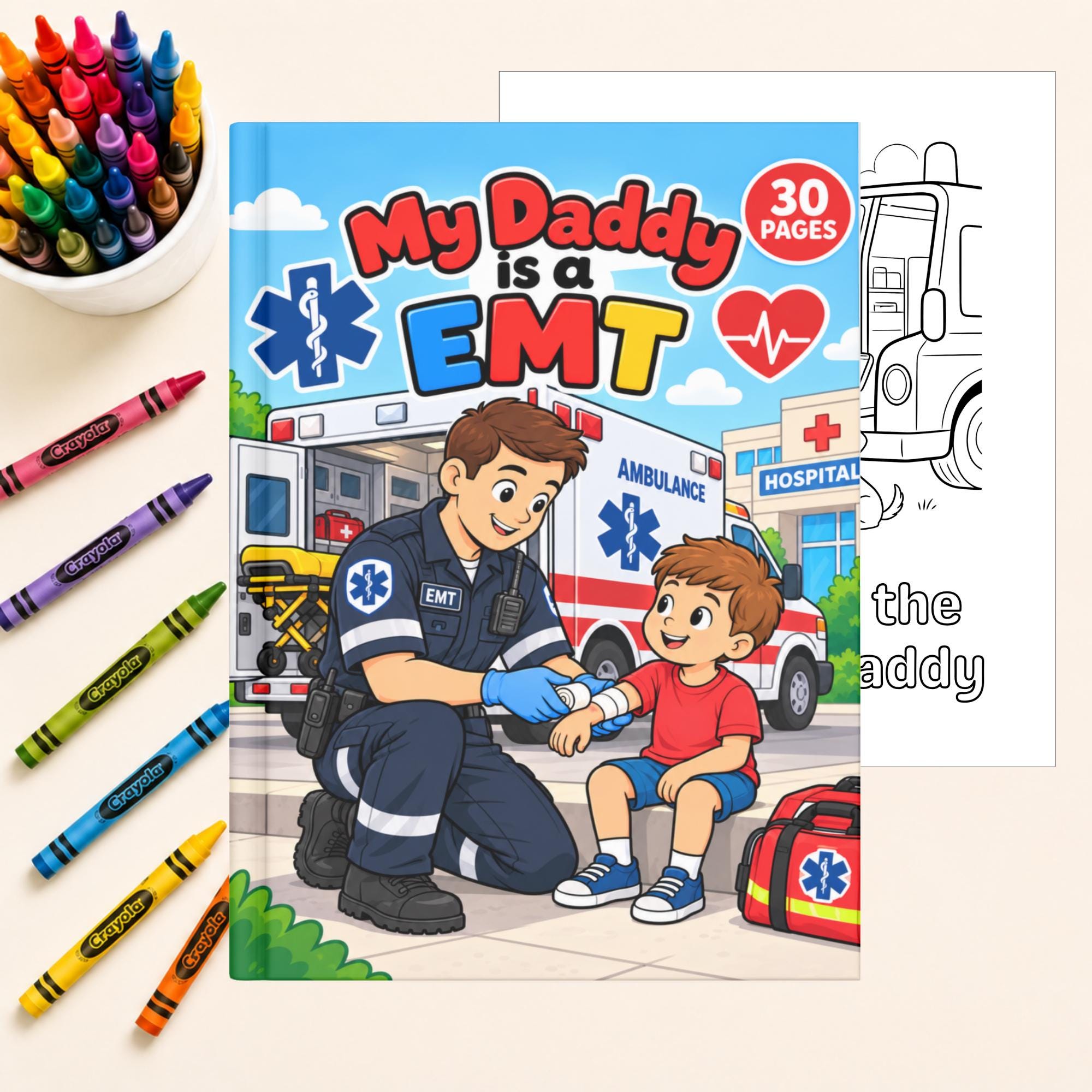 EMT Coloring Book for Kids, Community Helper Career Coloring Pages, Classroom Printable, Instant Download PDF