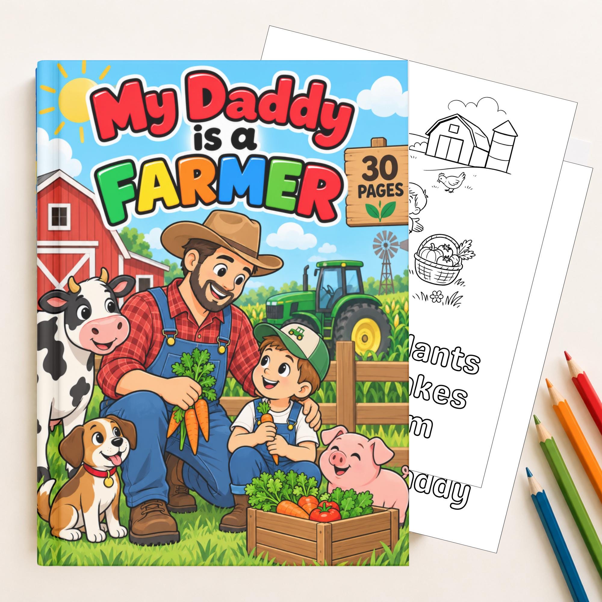 Farmer Coloring Book for Kids, Community Helper Career Coloring Pages, Classroom Printable, Instant Download PDF
