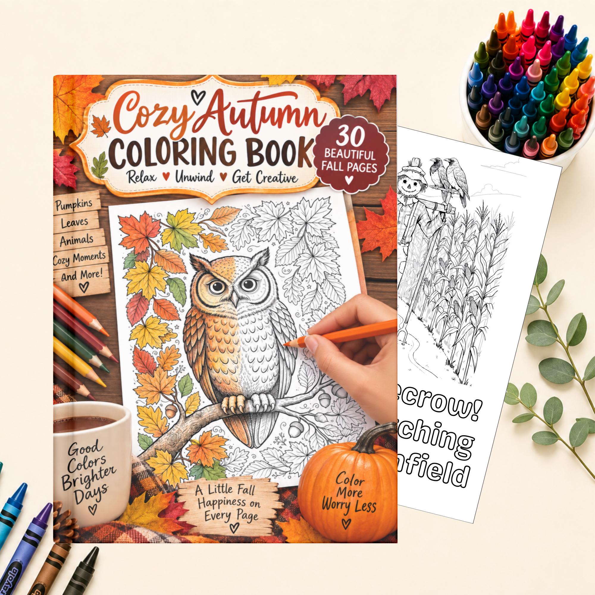Fall Autumn Coloring Pages Coloring Pages, Printable Seasonal Activity for Kids And Classrooms, Holiday Classroom PDF, Instant Download