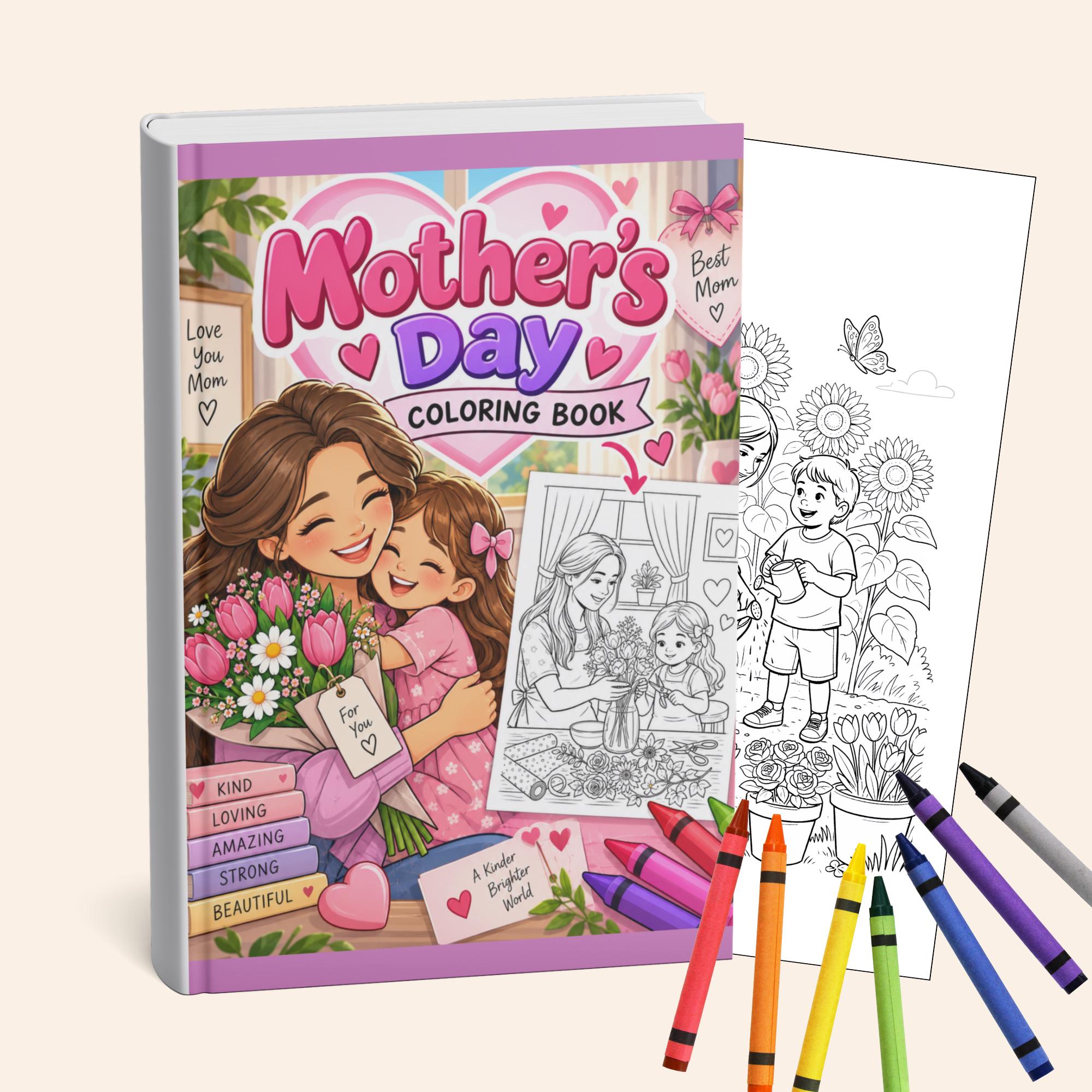 Mother'S Day Coloring Pages, Printable Coloring Book for Kids And Families, Cozy Activity, Instant Download PDF