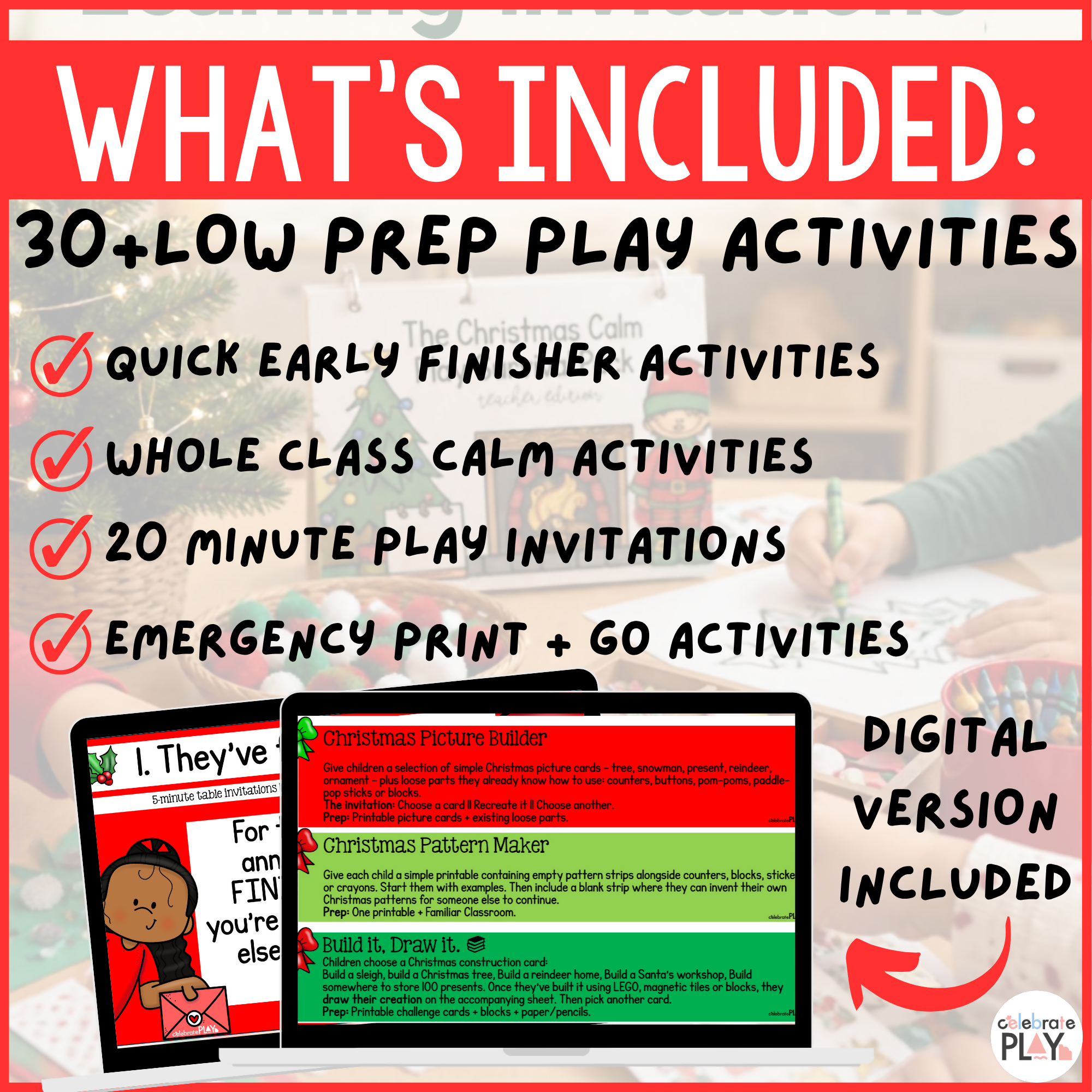 CHRISTMAS CLASSROOM ACTIVITIES || LOW-PREP EARLY FINISHER, PLAY & DECEMBER ACTIVITIES || EARLY YEARS