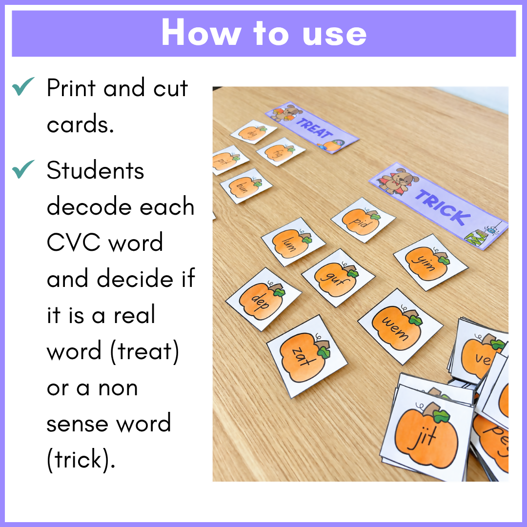 Halloween CVC Words | Phonics Centre