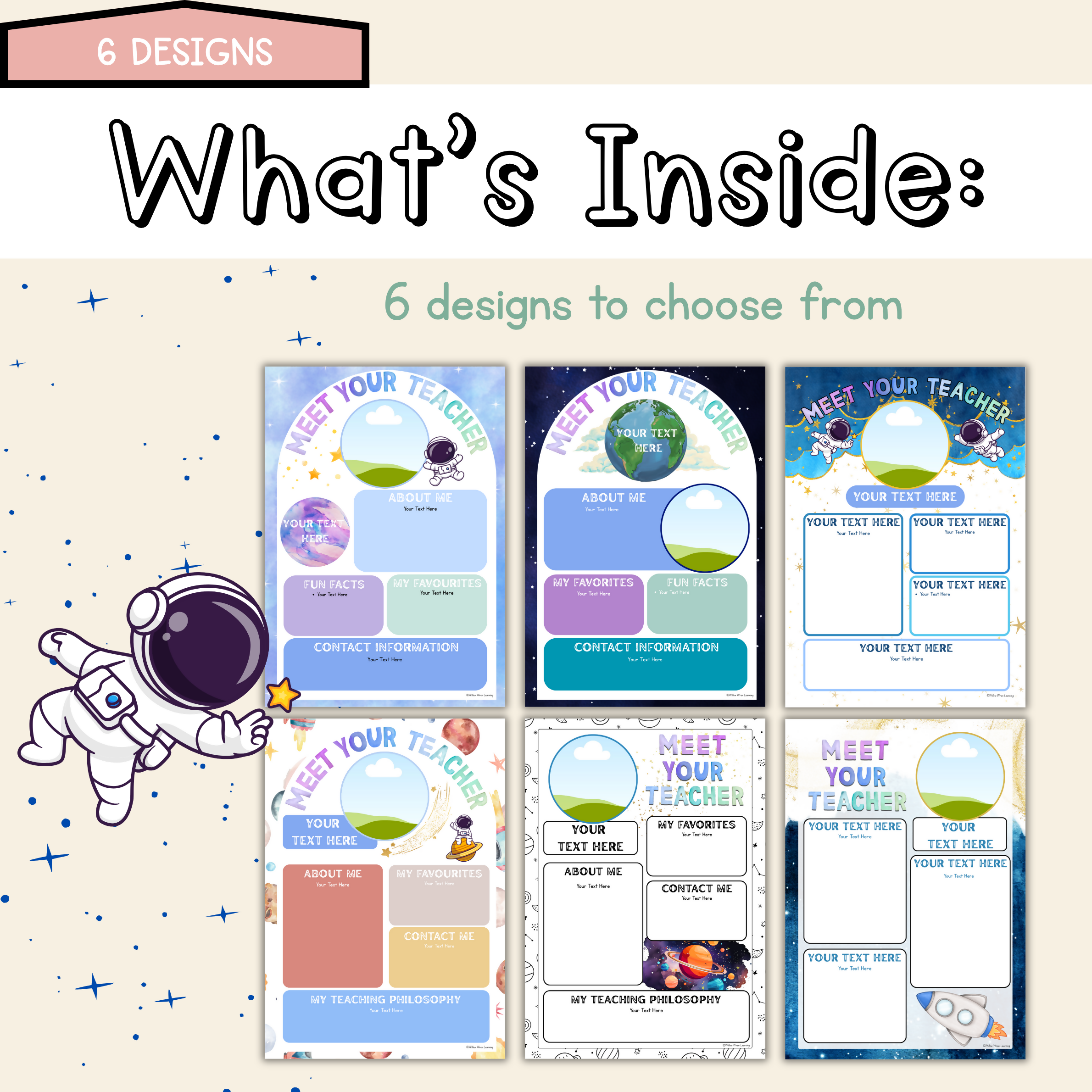 Galaxy Dreams Meet the Teacher Template Editable Back to School Classroom Decor