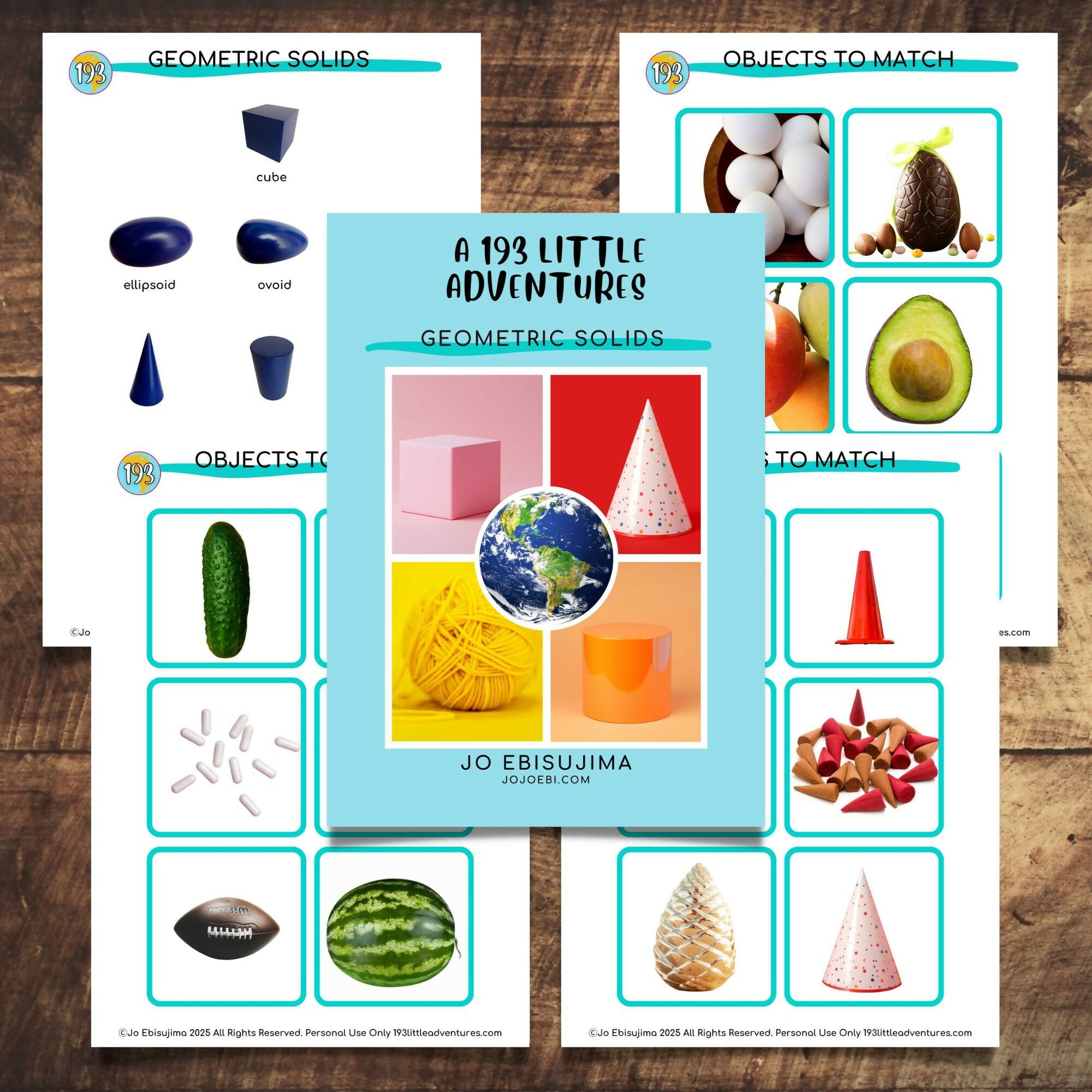 Montessori Geometric Solids + Object Cards 3 Part Cards PDF