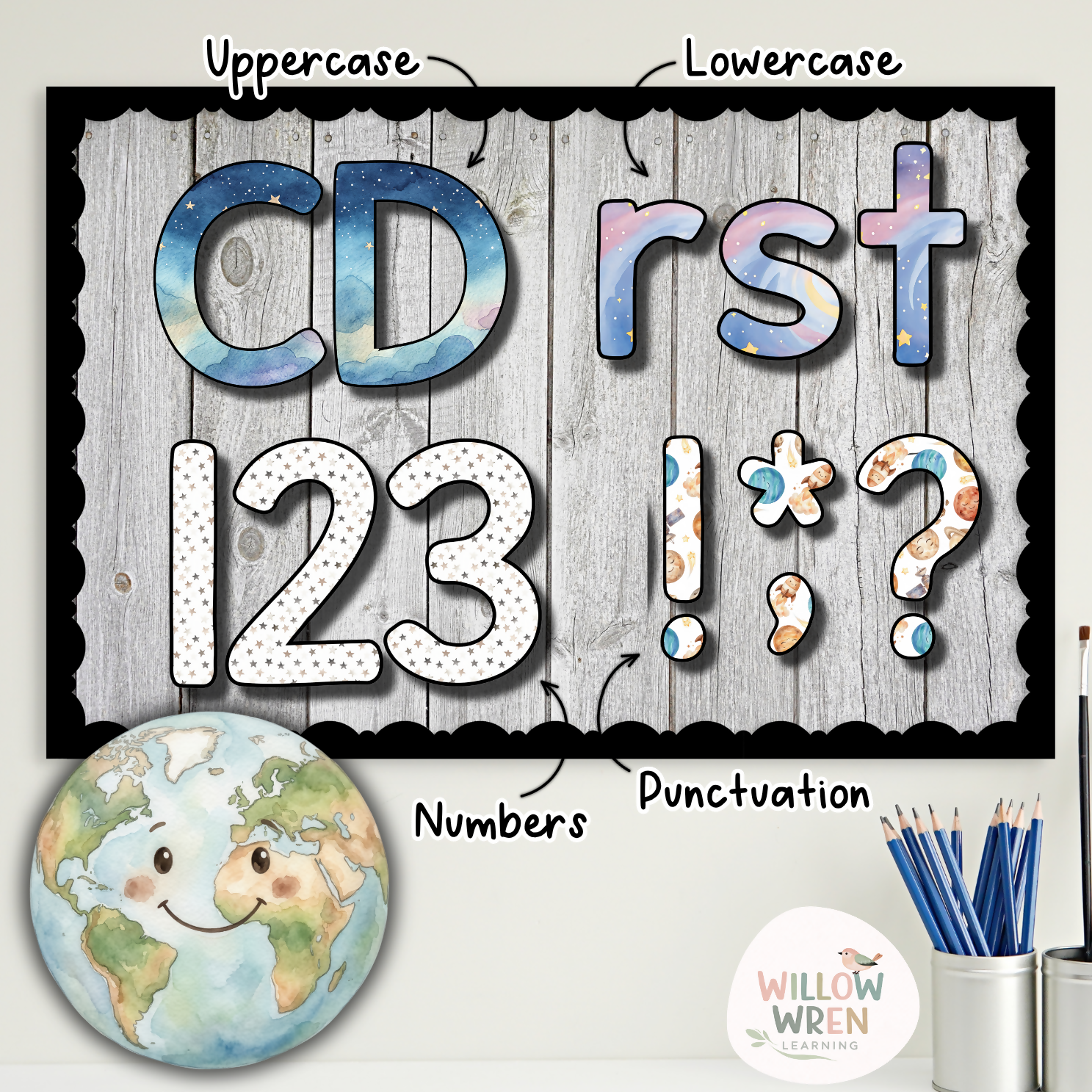 Galaxy Dreams Bulletin Board Letters | Editable Lettering Pack Decor Space