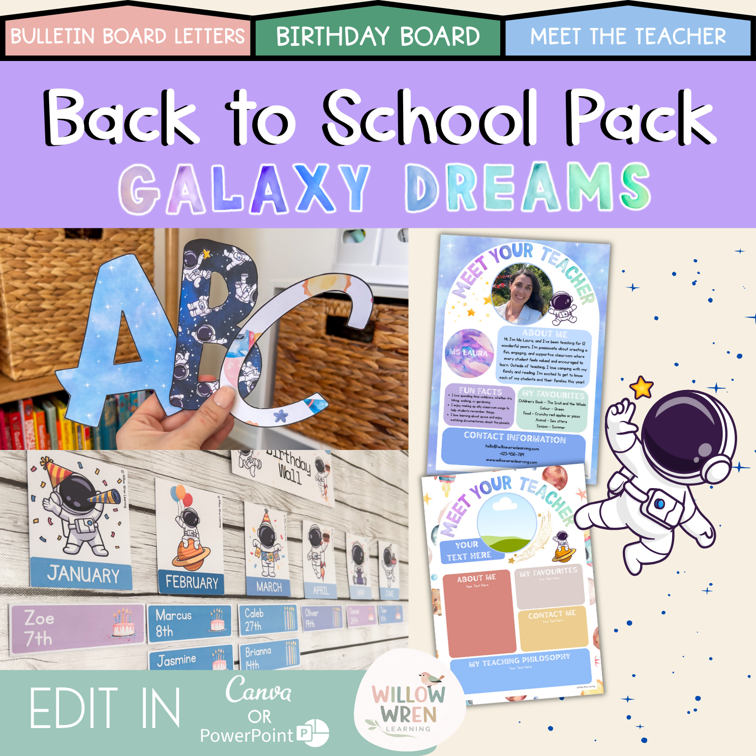 Galaxy Dreams Back to School Bundle I Space Pack Decor
