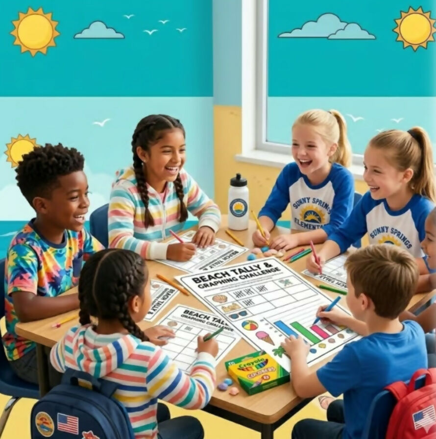 Spring Break Math: Tally and Graphing Beach Activities - Data Analysis