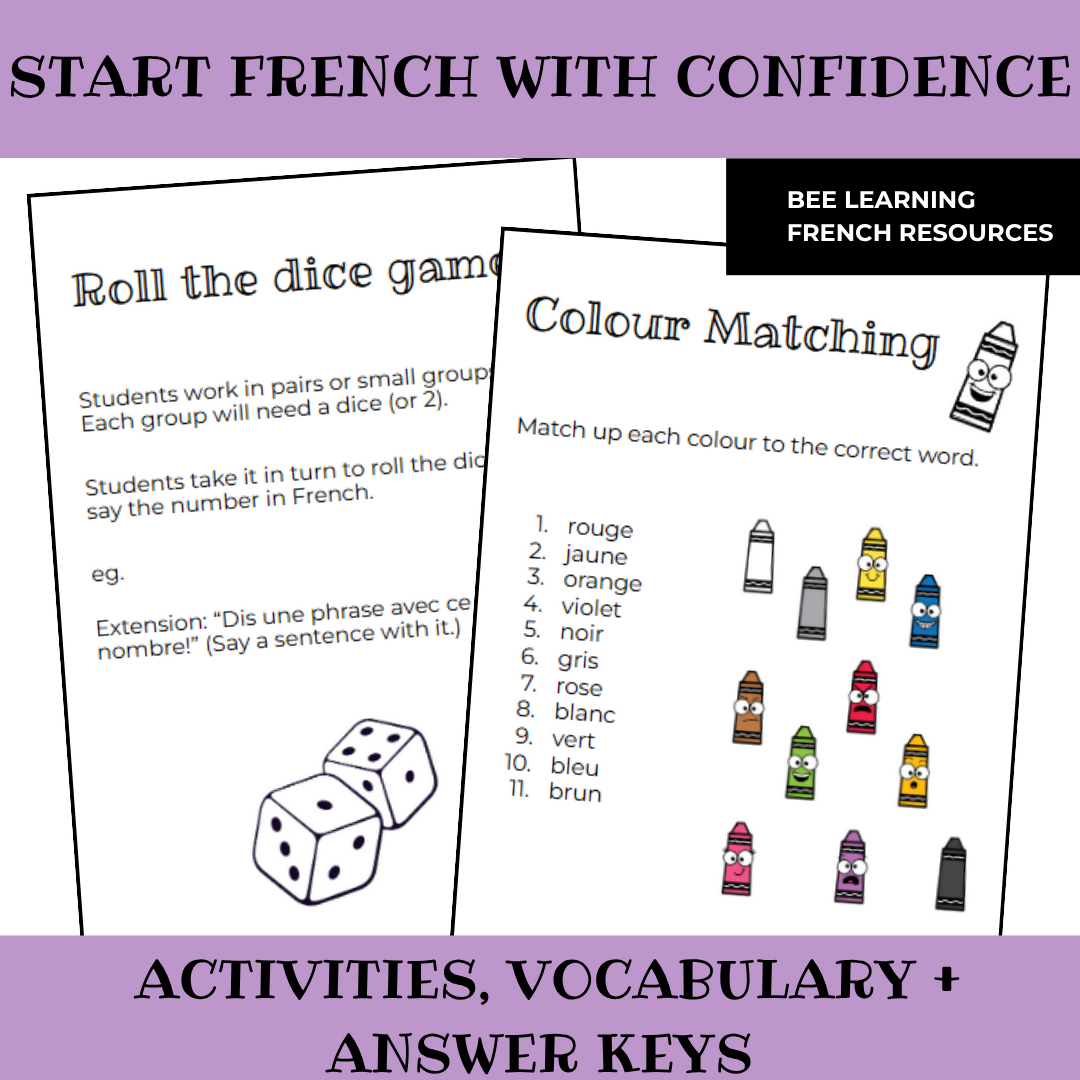 Beginner French Starter Bundle | French Vocabulary & Activities