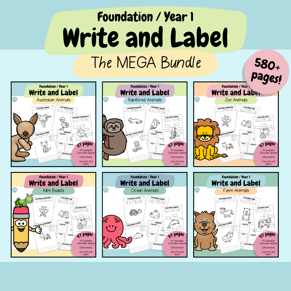 The MEGA Foundation & Year 1 Differentiated Label and Write Bundle