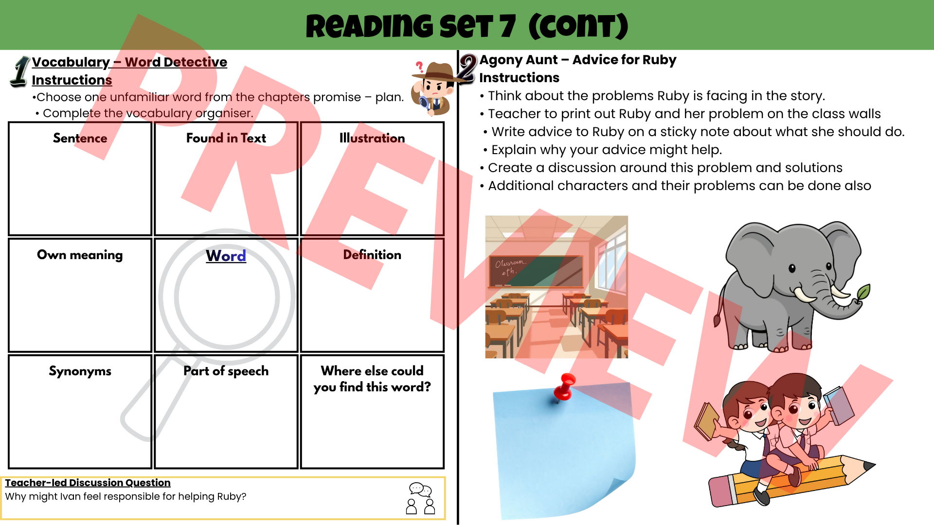 The One and Only Ivan Novel Study Unit | Comprehension Questions, Vocabulary & Activities | Grades 3–6