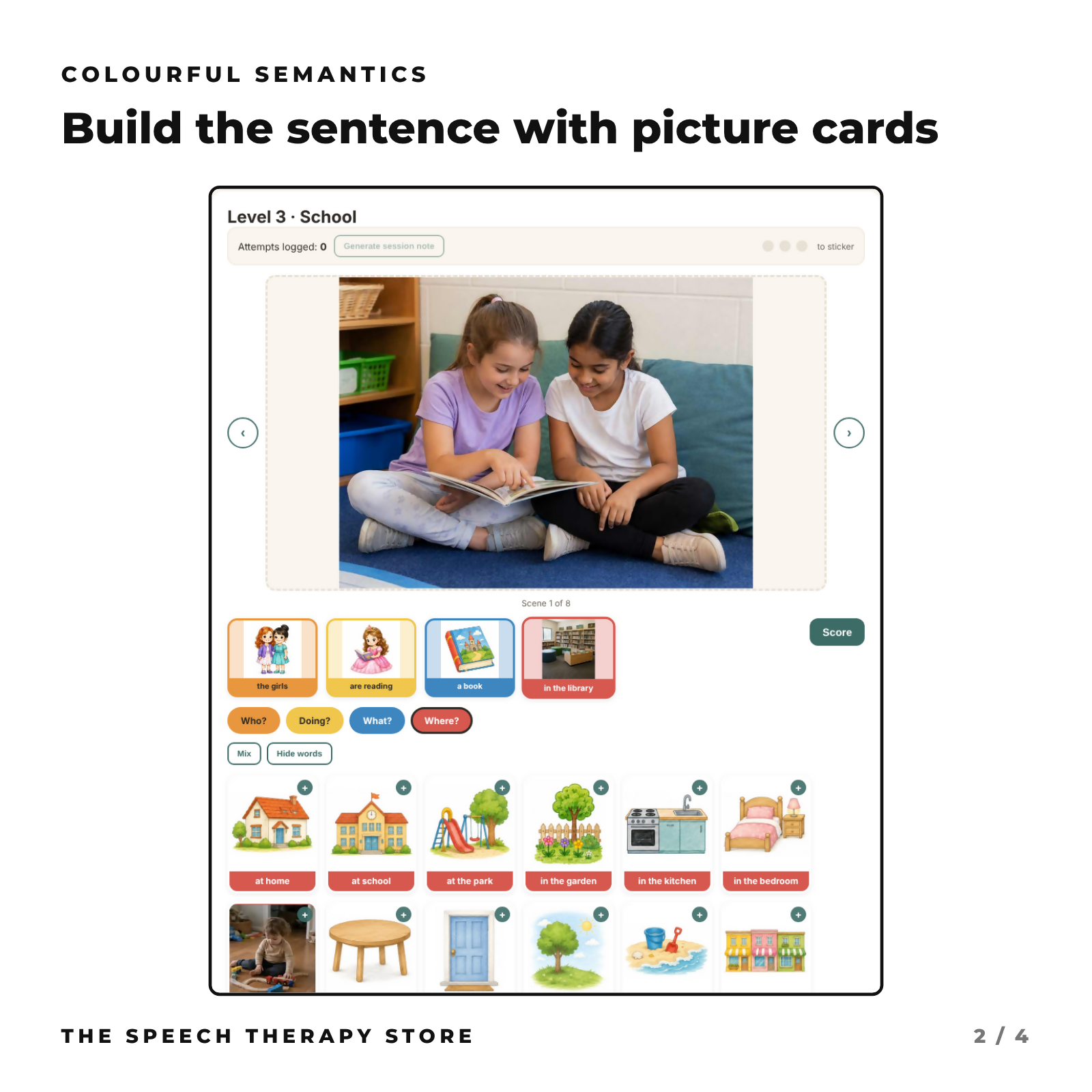 Digital Colourful Semantics | 7 Levels | Support Sentence Building