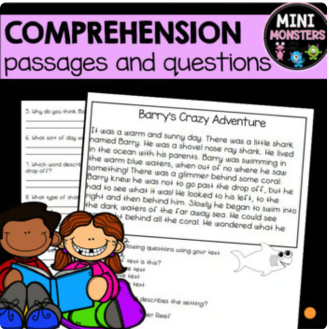 Year 1 Reading Comprehension Passages Questions Set 1 Australian Curriculum English