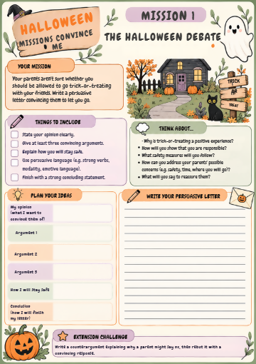 Halloween Missions – English & Maths Activities for Years 3–6