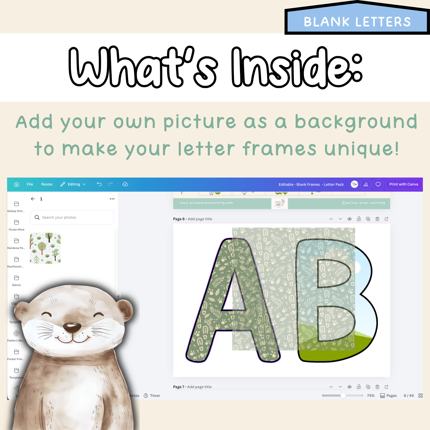 Forest Friends Bulletin Board Letters | Editable Lettering Pack Decor Woodland