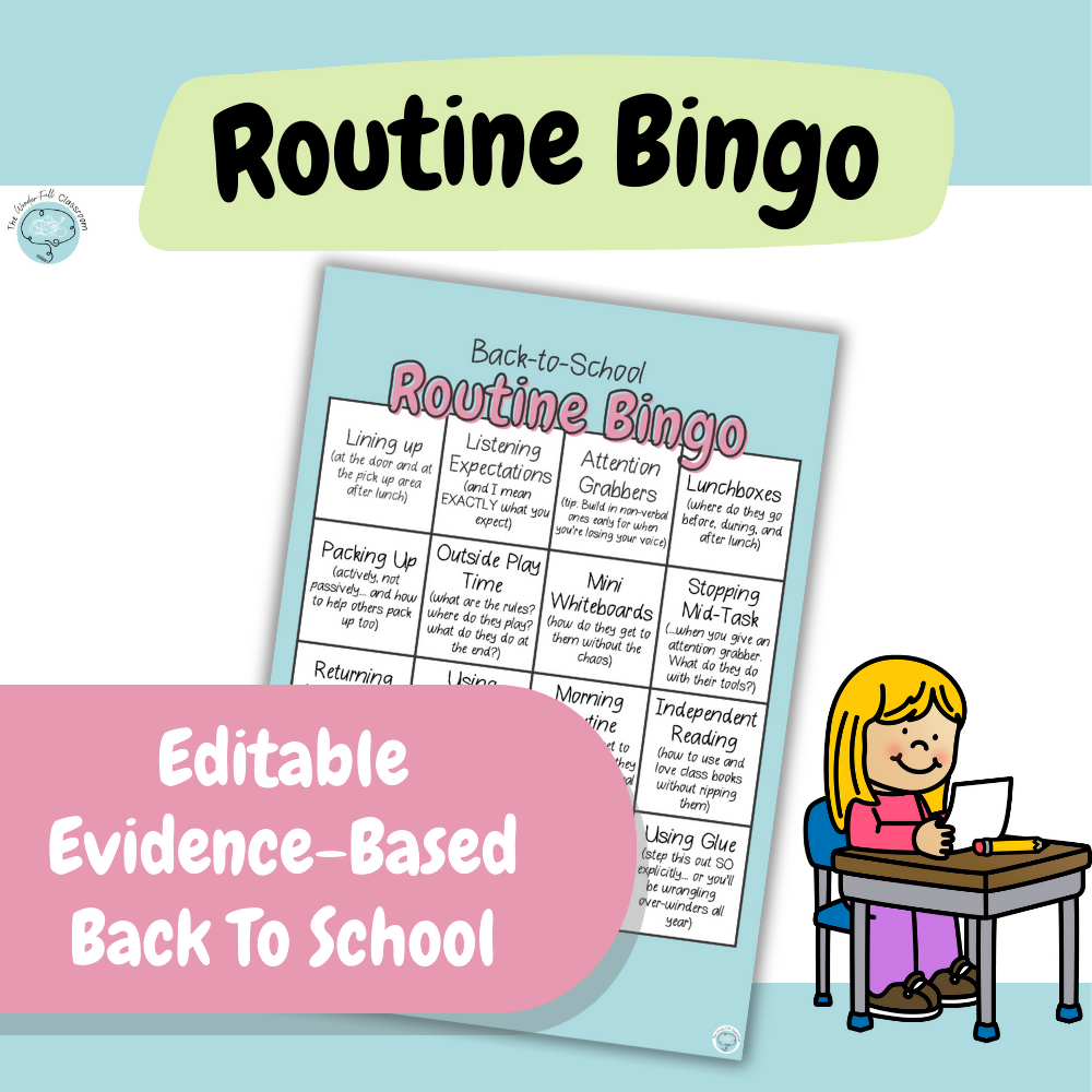 Editable Classroom Routines Bingo | Evidence-Based Back to School Support