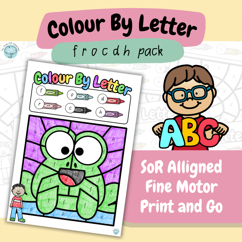 Colour by Letter - mstapifrocdhenglkubjwquzvx | Letter Recognition | Print & Go