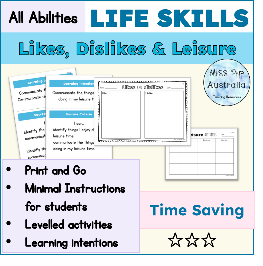 Likes, Dislikes & Leisure | Personal Skills | Life Skills | Education Support
