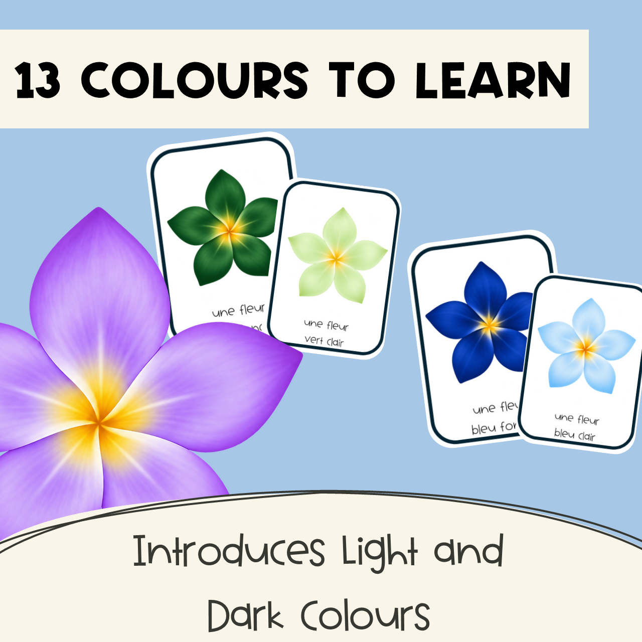 French Colours Card Game | Petal Pairs | Speaking & Matching Activity