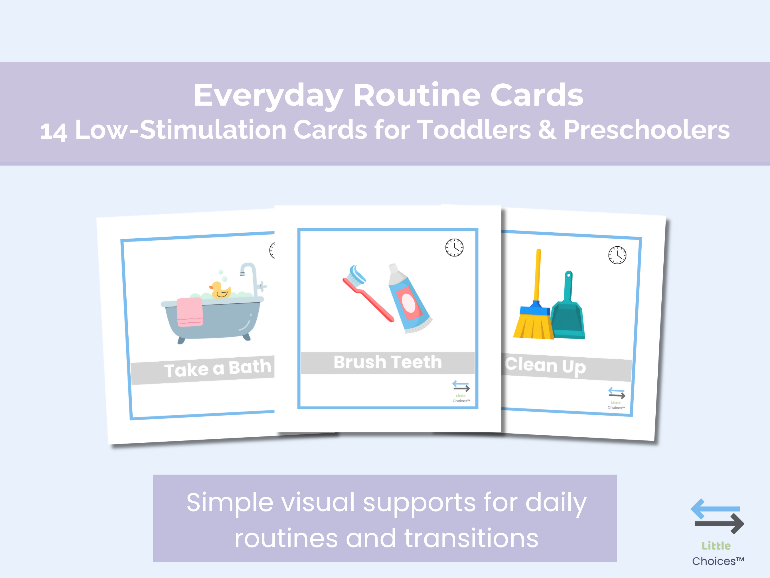 Routine Visual Cards | Low-Stimulation Daily Routine Supports for Young Children