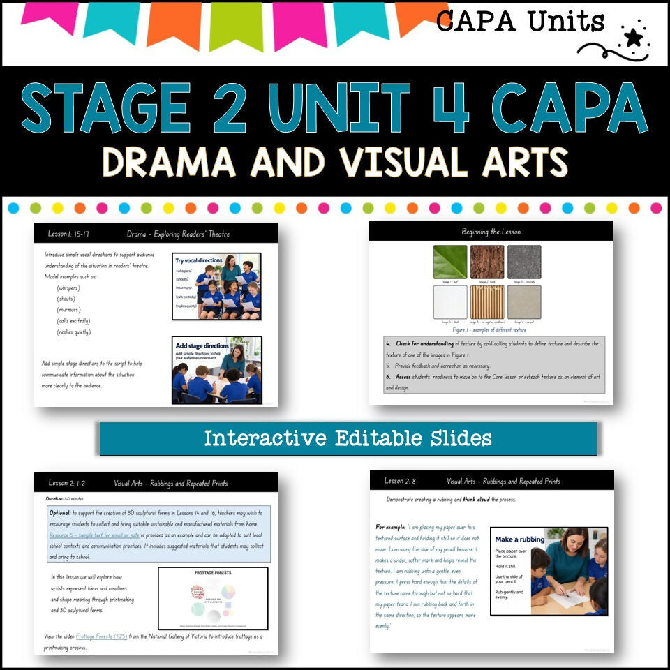 STAGE 2 UNIT 4 NSW DET aligned CAPA Complete Unit- visual arts and drama
