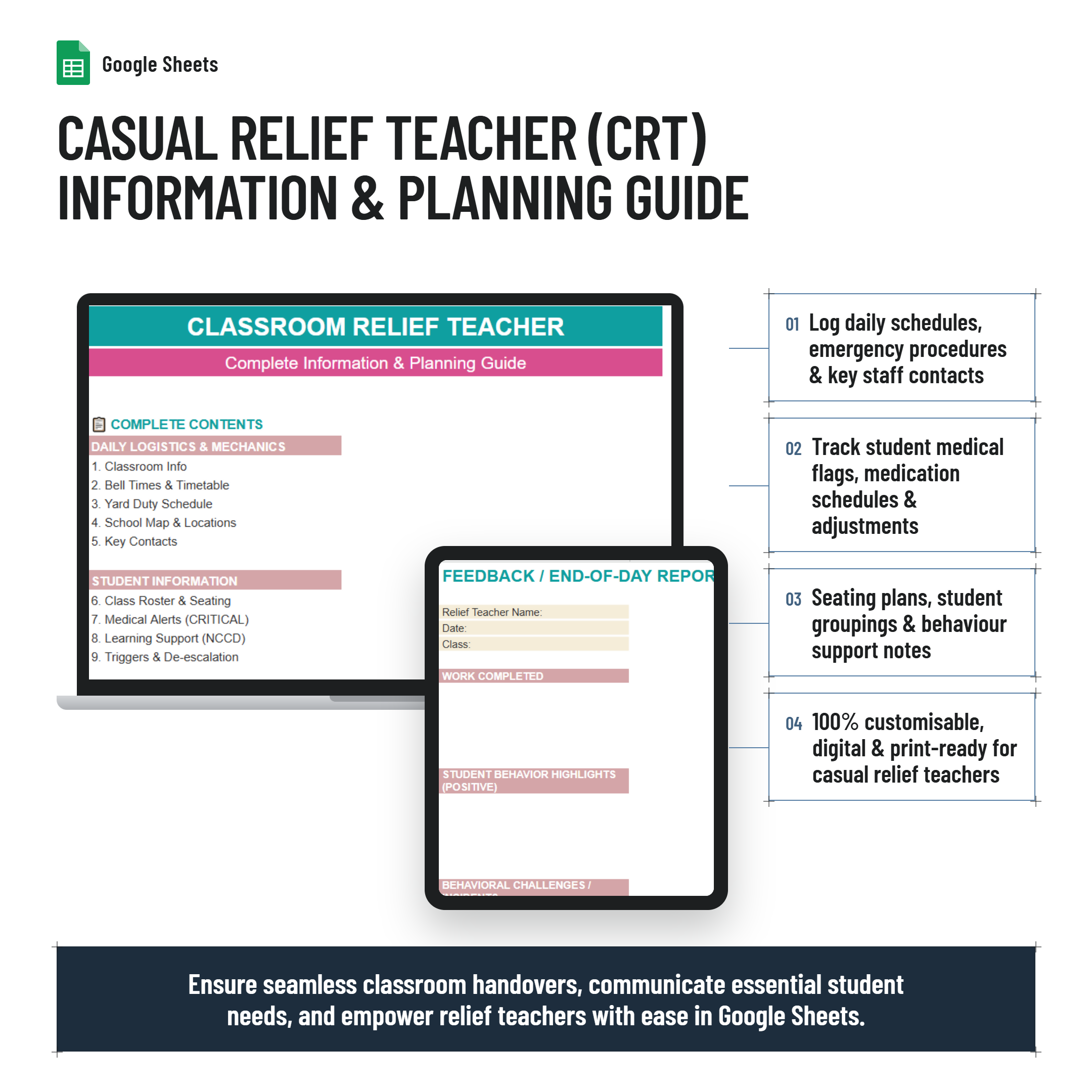 Casual Relief Teacher| Complete Information & Planning Guide for My Classroom